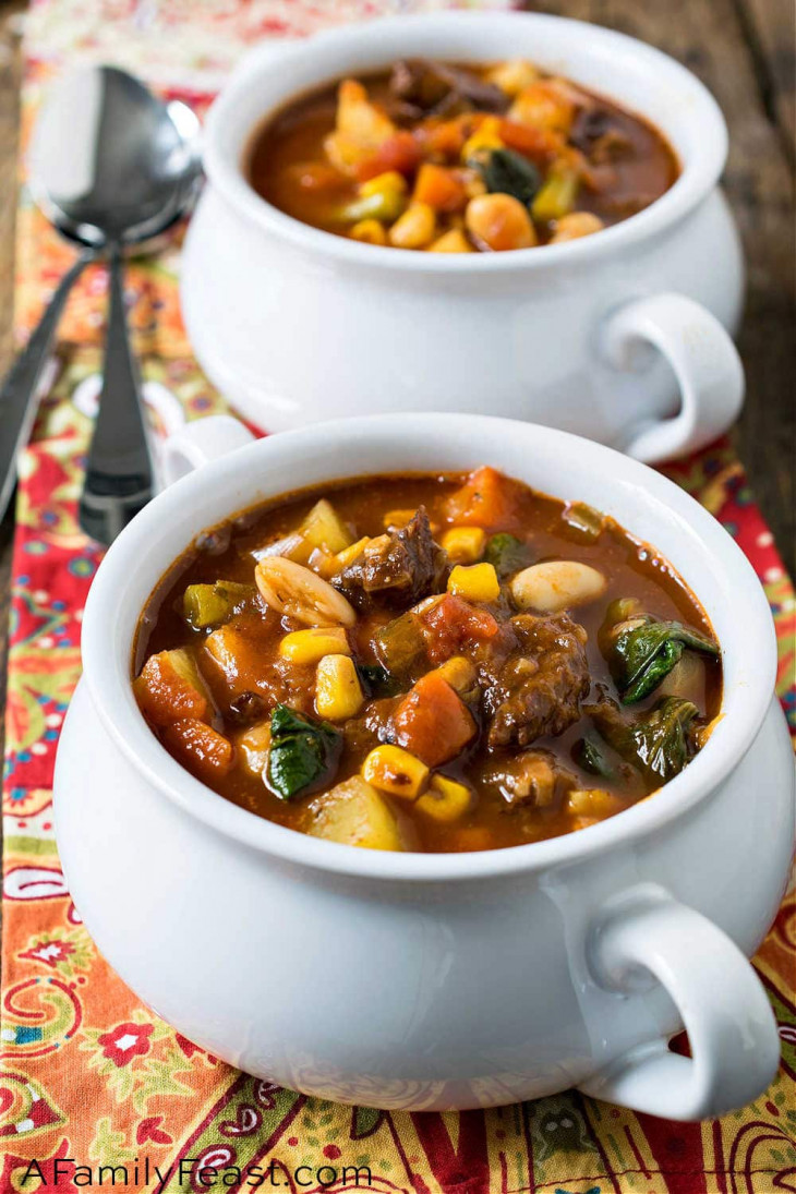 Hearty Beef Vegetable Soup - A Family Feast®