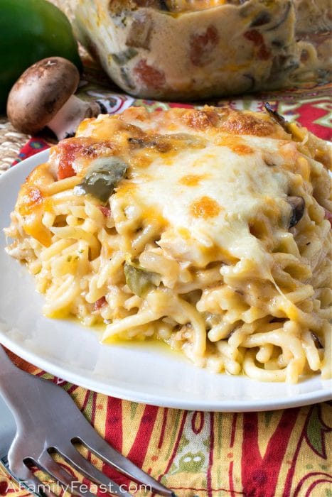 Chicken Spaghetti Casserole - A Family Feast