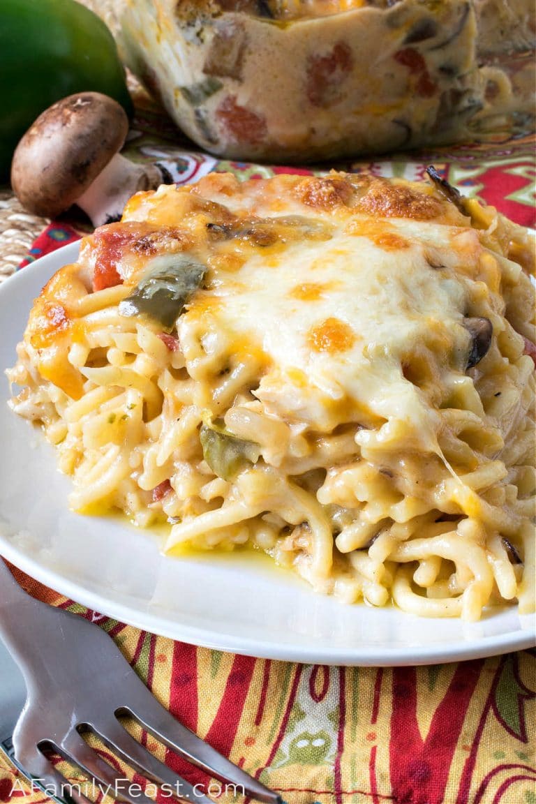 Chicken Spaghetti Casserole - A Family Feast