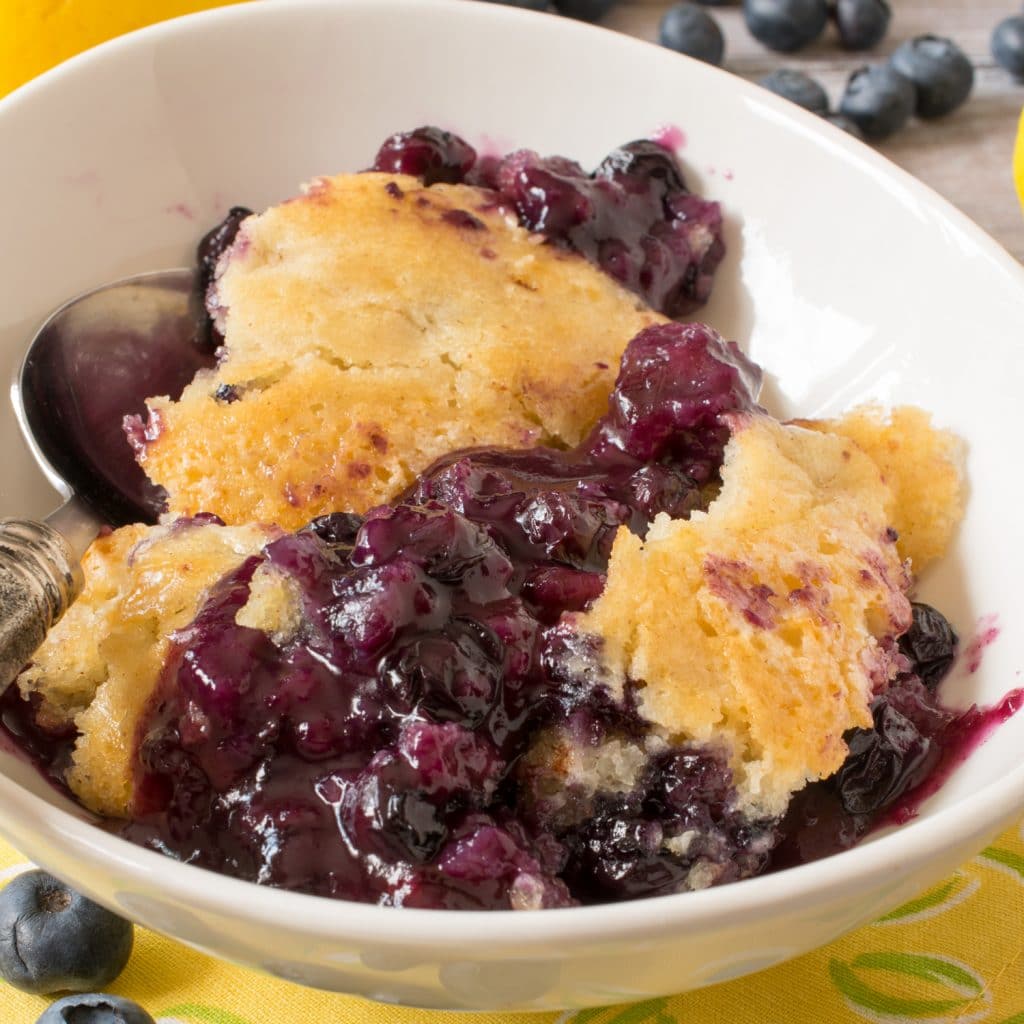 Lemon Blueberry Pudding Cake - A Family Feast
