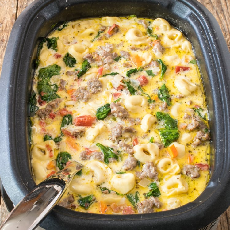 Slow Cooker Creamy Tortellini Soup - A Family Feast