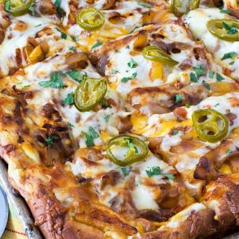 Tex-Mex Sheet Pan Chicken Pizza - A Family Feast