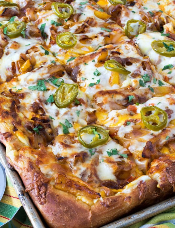 Tex-Mex Sheet Pan Chicken Pizza - A Family Feast