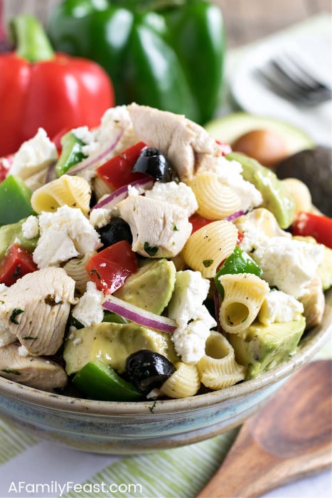 Avocado Chicken Pasta Salad - A Family Feast