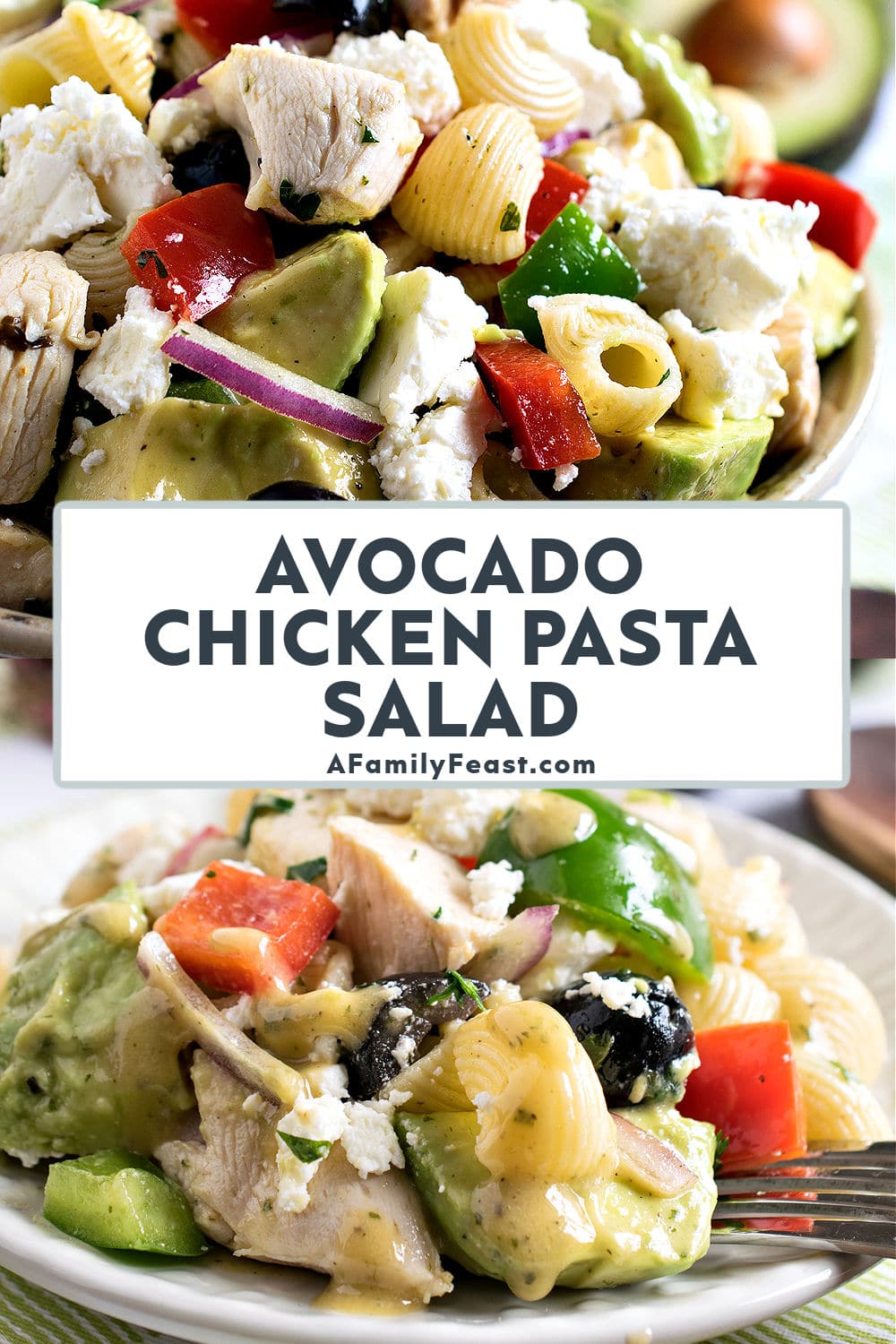 Avocado Chicken Pasta Salad - A Family Feast