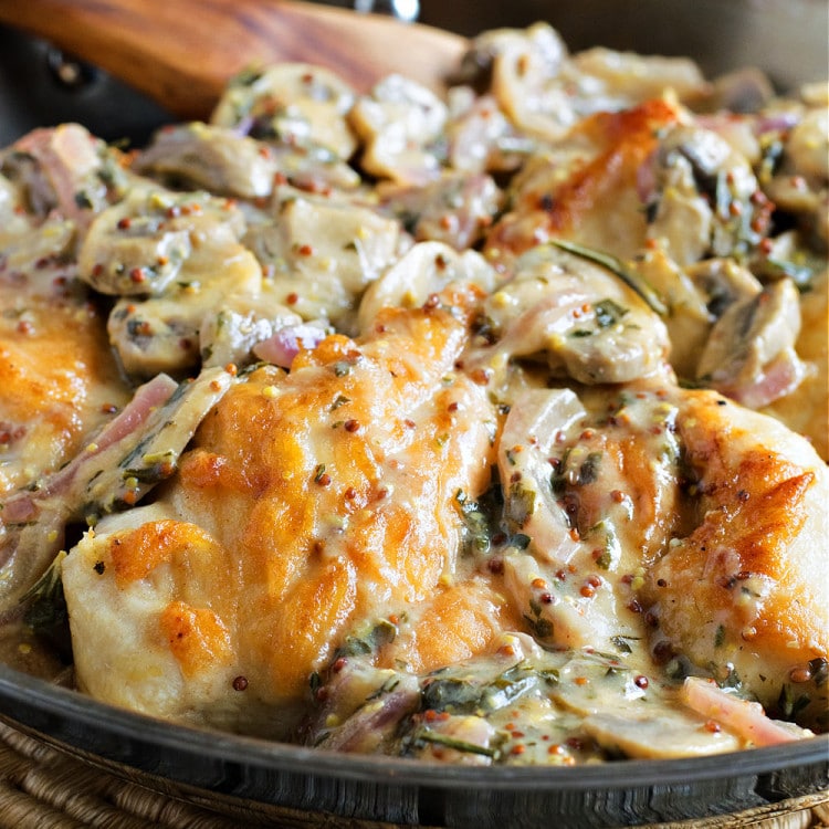 Chicken Breasts with Mushroom & Onion Dijon Sauce - A Family Feast