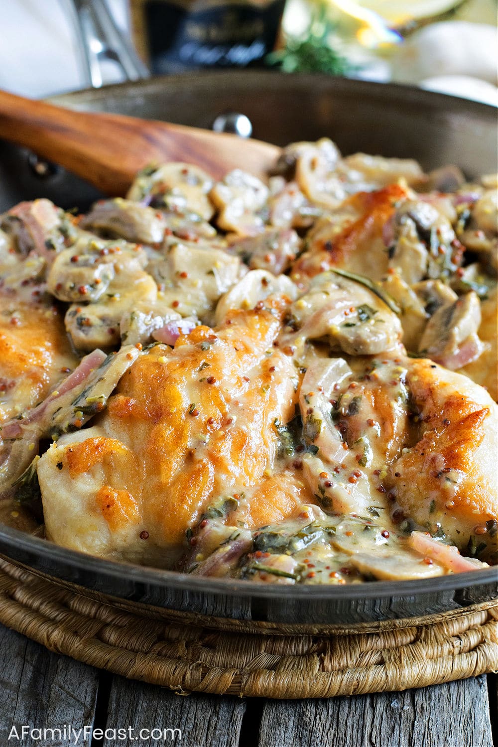 Chicken Breasts with Mushroom & Onion Dijon Sauce - A Family Feast