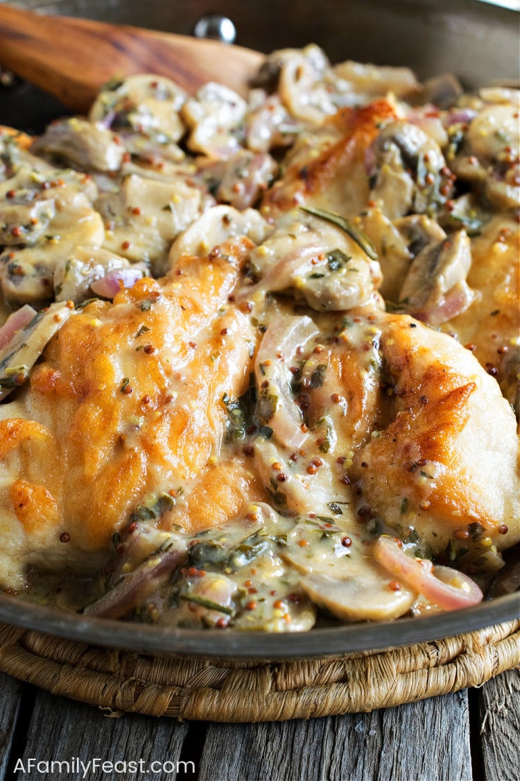 Chicken Breasts with Mushroom and Onion Dijon Sauce A Family Feast®