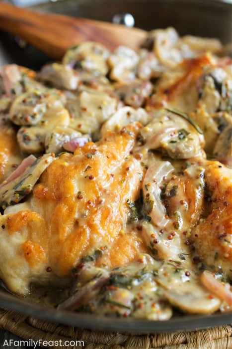Chicken Breasts with Mushroom & Onion Dijon Sauce - A Family Feast