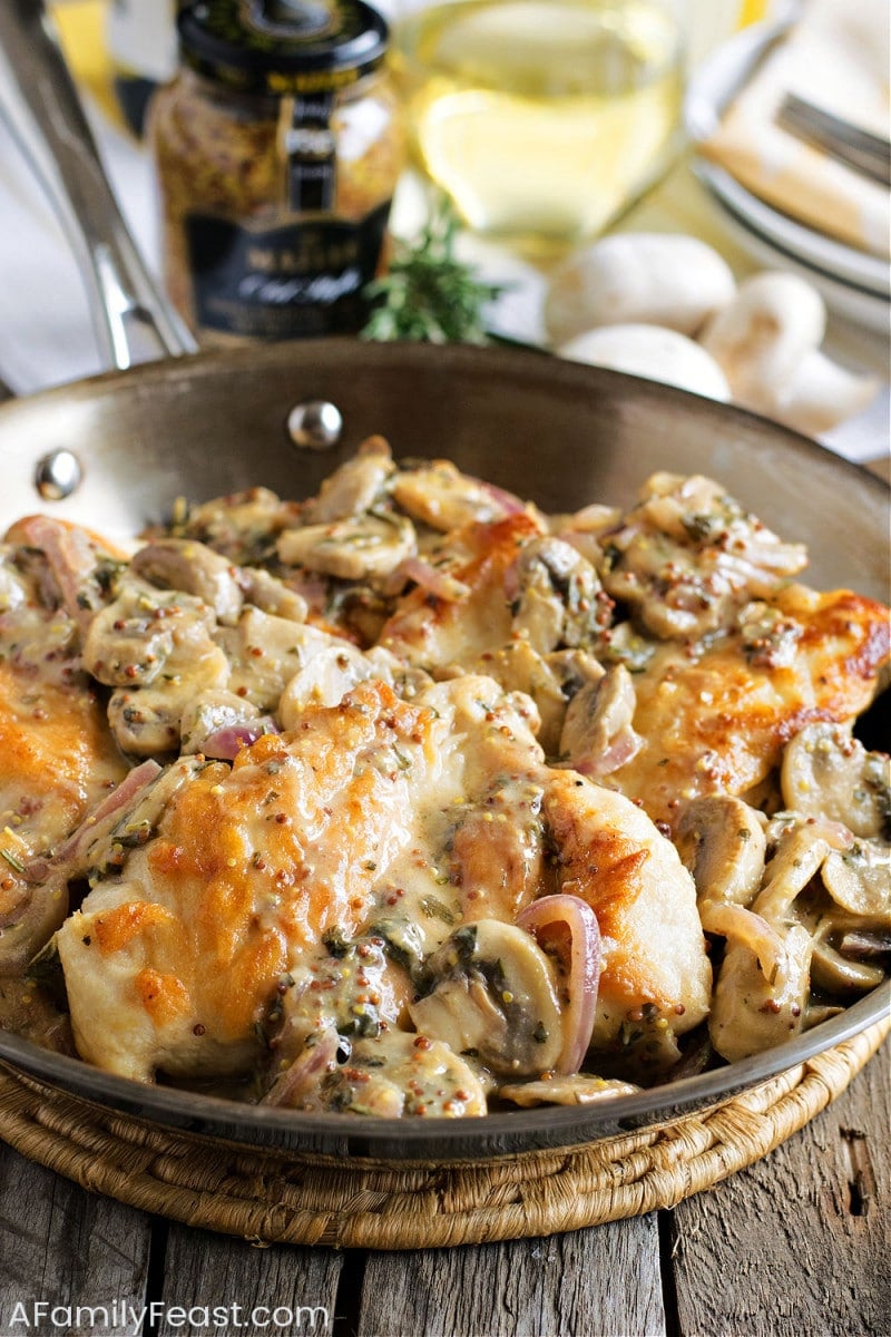 Chicken Breasts with Mushroom and Onion Dijon Sauce - A Family Feast®