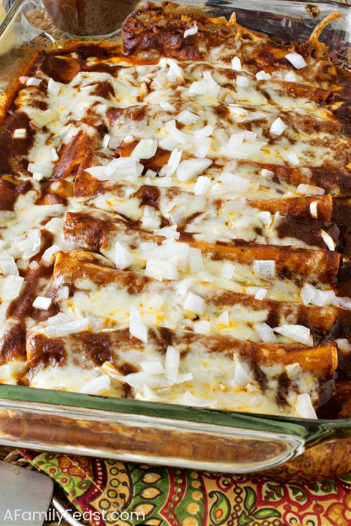 TexMex Cheese and Onion Enchiladas with Chili Gravy A Family Feast®