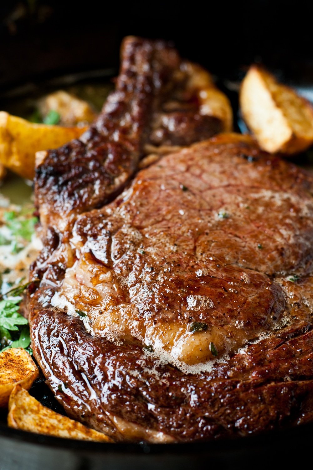 Juicy Pan Seared Ribeye in Cast Iron Skillet - Whole Lotta Yum