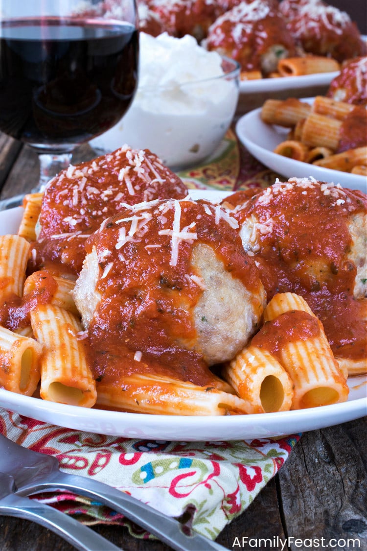Ricotta Meatballs with Ziti A Family Feast®