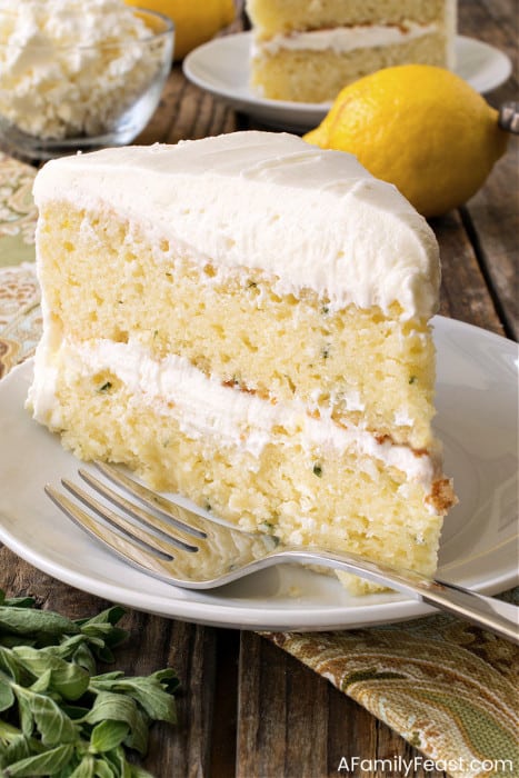 Lemon Feta Cake with Lemon Buttercream Frosting - A Family Feast