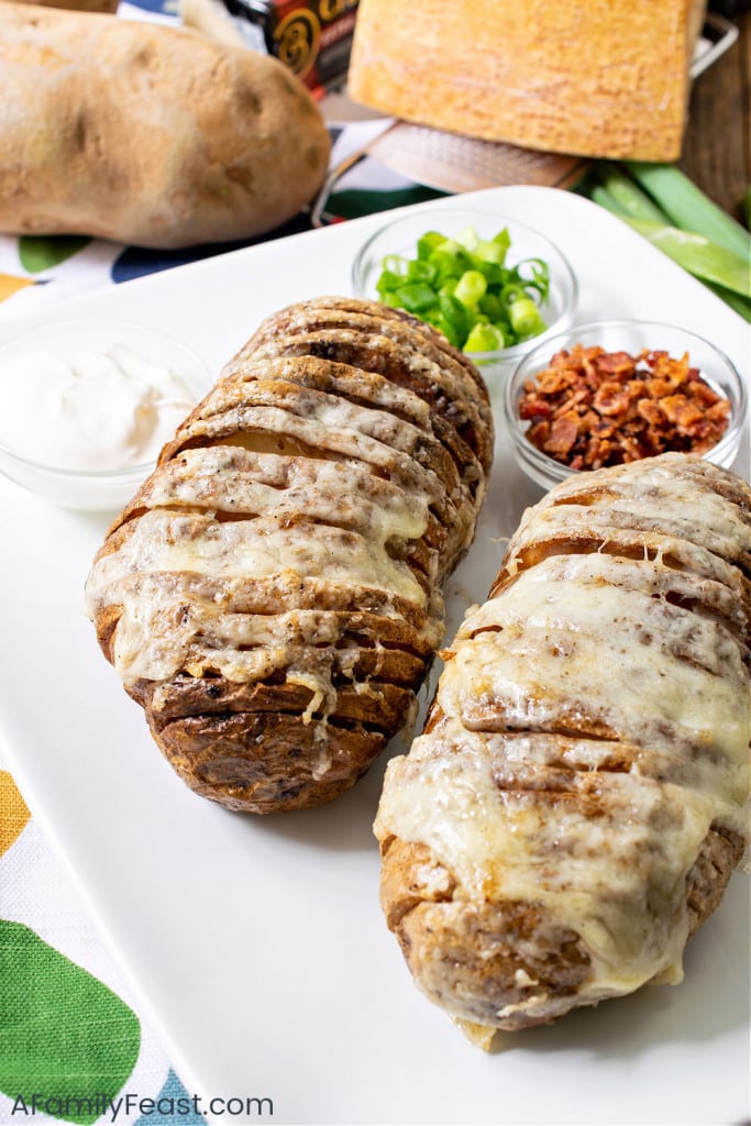 Air Fryer Loaded Hasselback Potatoes - A Family Feast