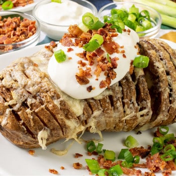 Air Fryer Loaded Hasselback Potatoes - A Family Feast