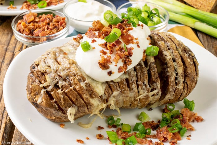 Air Fryer Loaded Hasselback Potatoes - A Family Feast