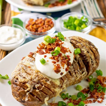 Air Fryer Loaded Hasselback Potatoes - A Family Feast