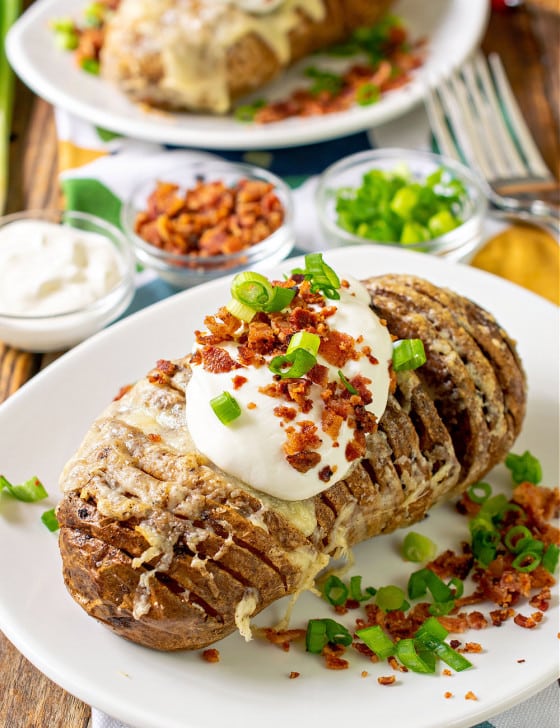 Air Fryer Loaded Hasselback Potatoes - A Family Feast