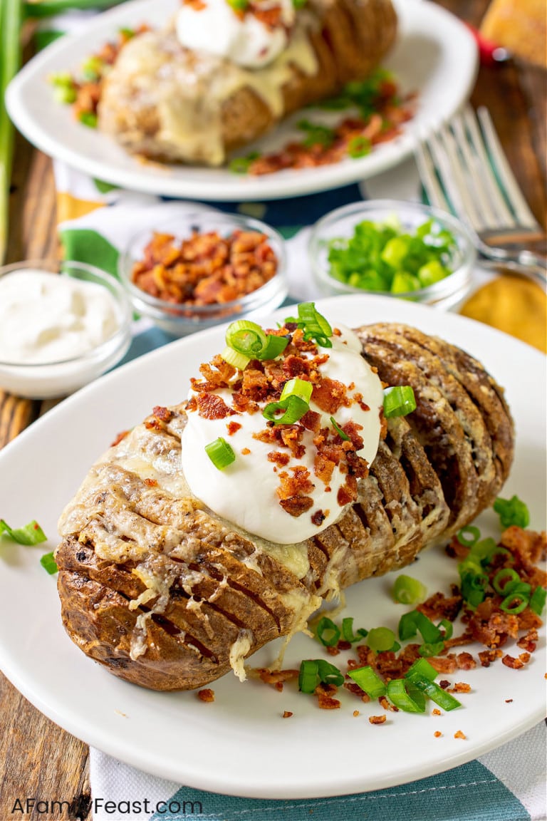 Air Fryer Loaded Hasselback Potatoes - A Family Feast