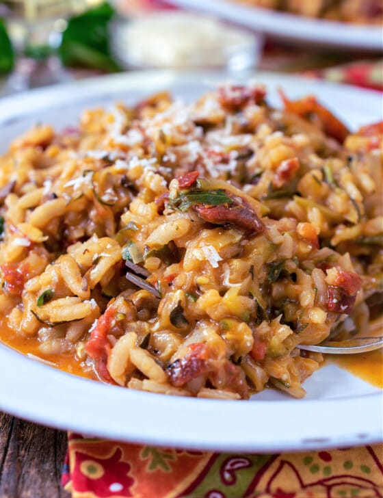 Zucchini Tomato Risotto - A Family Feast