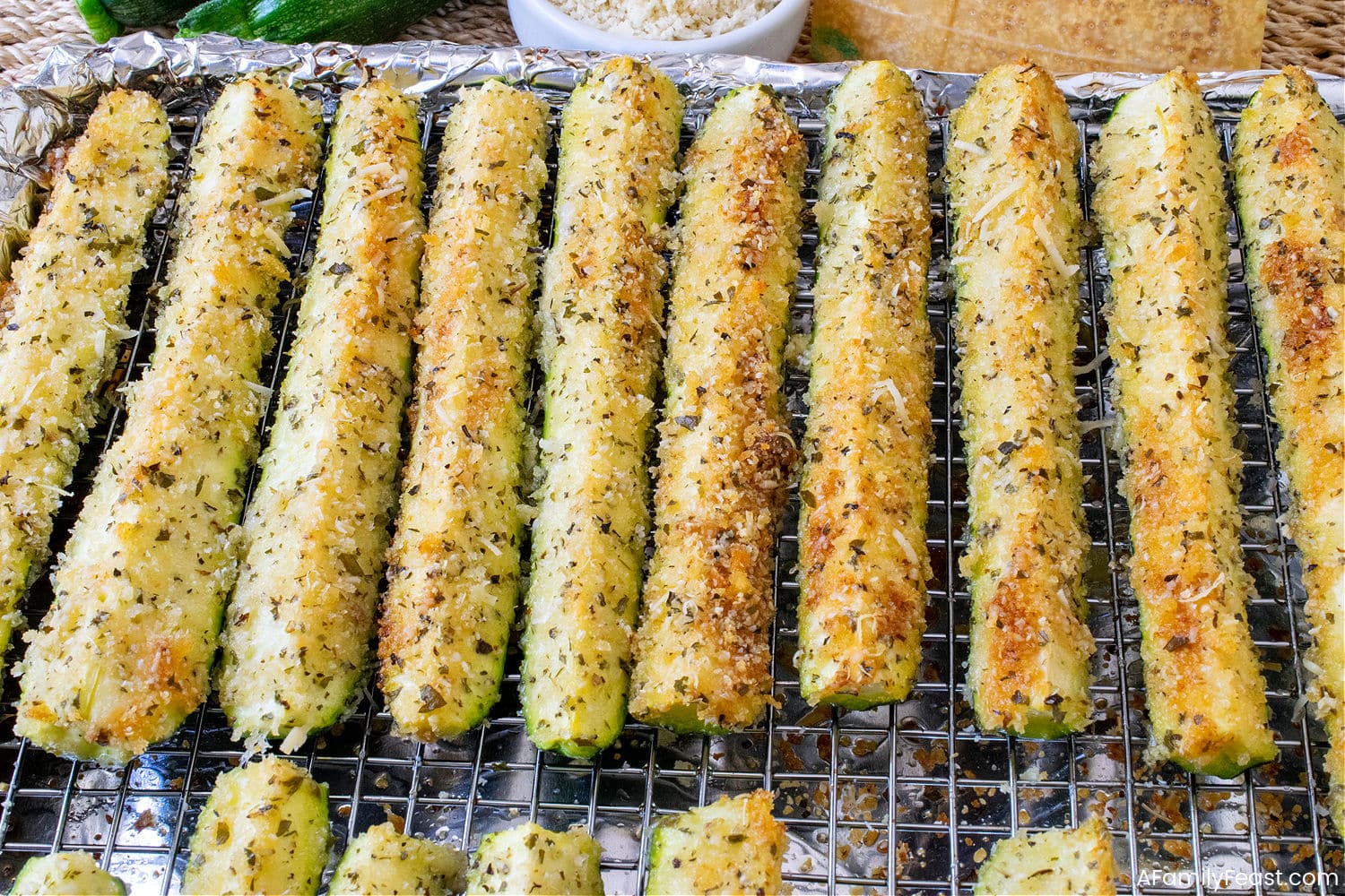 Parmesan Crusted Zucchini Wedges - A Family Feast