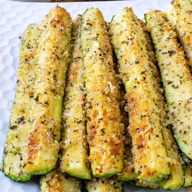 Parmesan Crusted Zucchini Wedges - A Family Feast