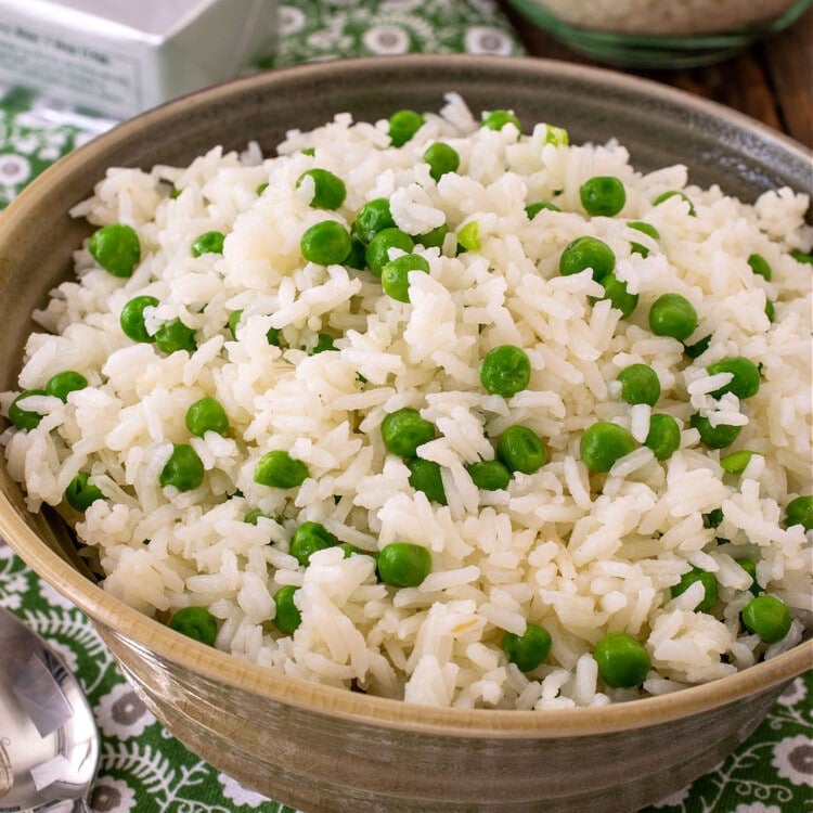 Buttered Rice with Peas - A Family Feast