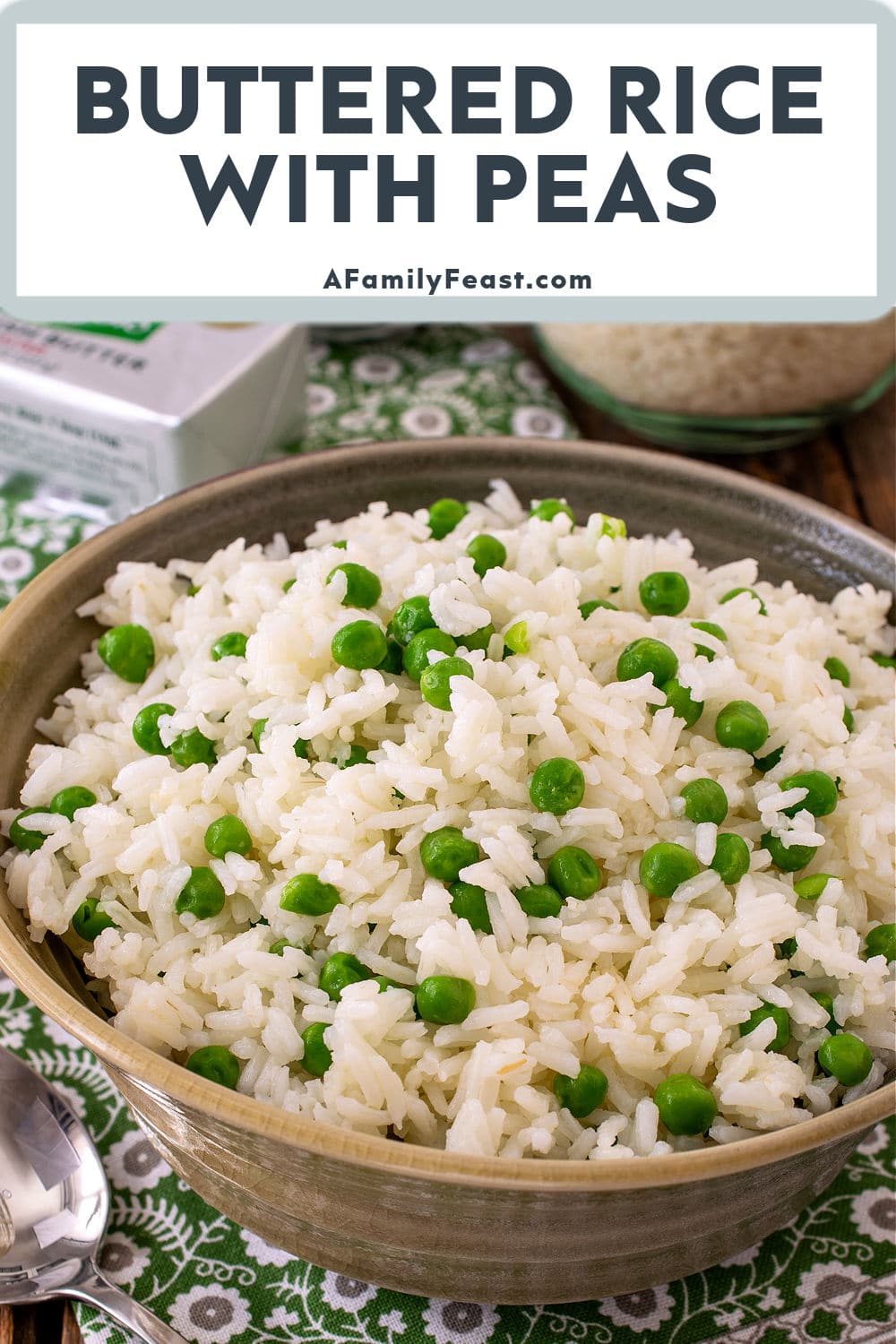 Buttered Rice with Peas - A Family Feast