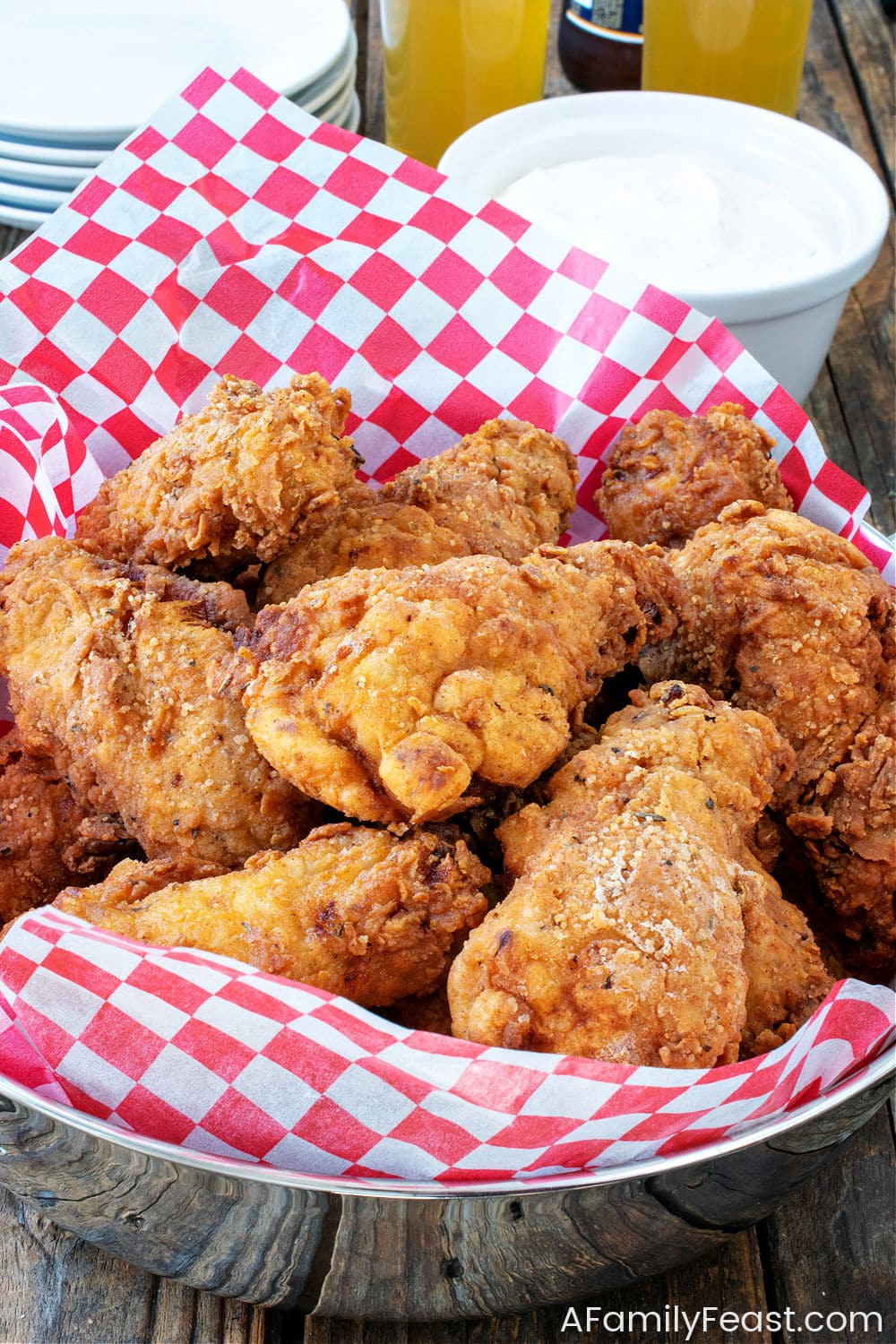 Fried Chicken Wings with Creamy Ranch Dip - A Family Feast