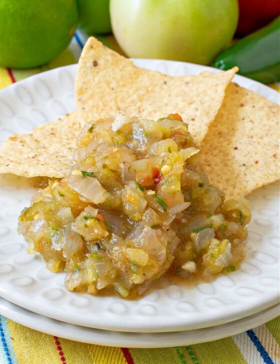 Green Tomato Salsa Verde - A Family Feast