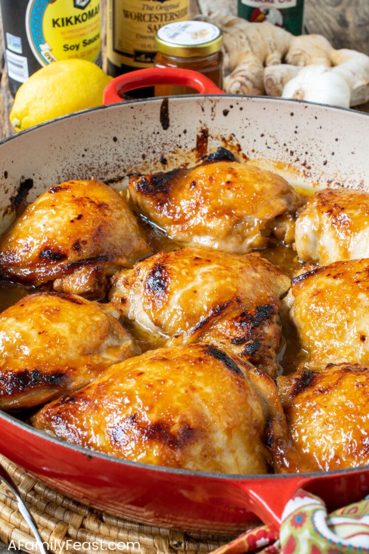 Oven Braised Honey Soy Chicken Thighs A Family Feast®