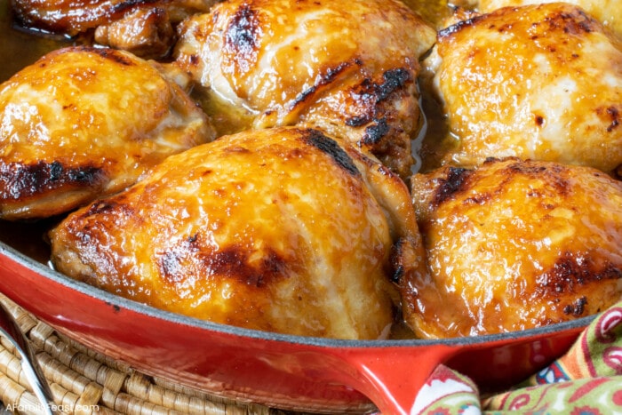 Oven Braised Honey Soy Chicken Thighs - A Family Feast