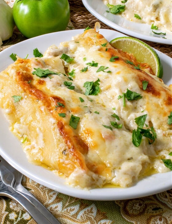 Salsa Verde Chicken Cheese Enchiladas - A Family Feast