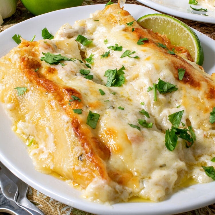 Salsa Verde Chicken Cheese Enchiladas - A Family Feast