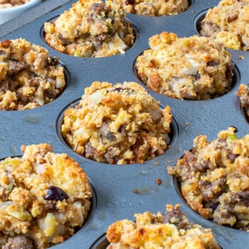 Cornbread Sausage Stuffing Muffins - A Family Feast