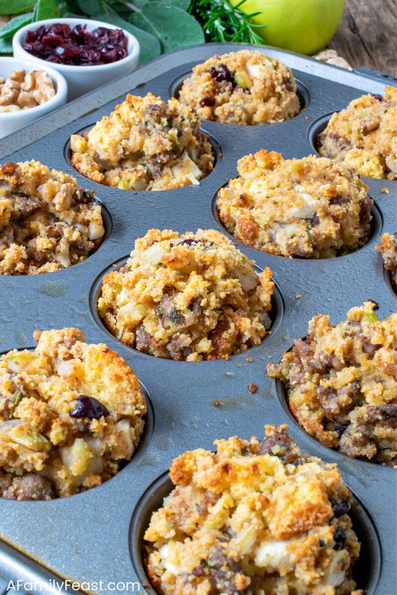 Cornbread Sausage Stuffing Muffins A Family Feast®