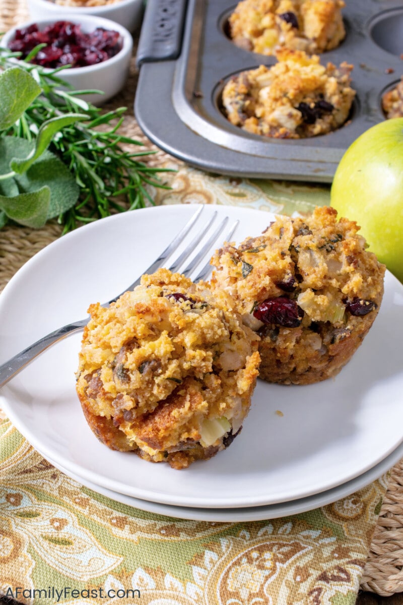 Cornbread Sausage Stuffing Muffins A Family Feast®