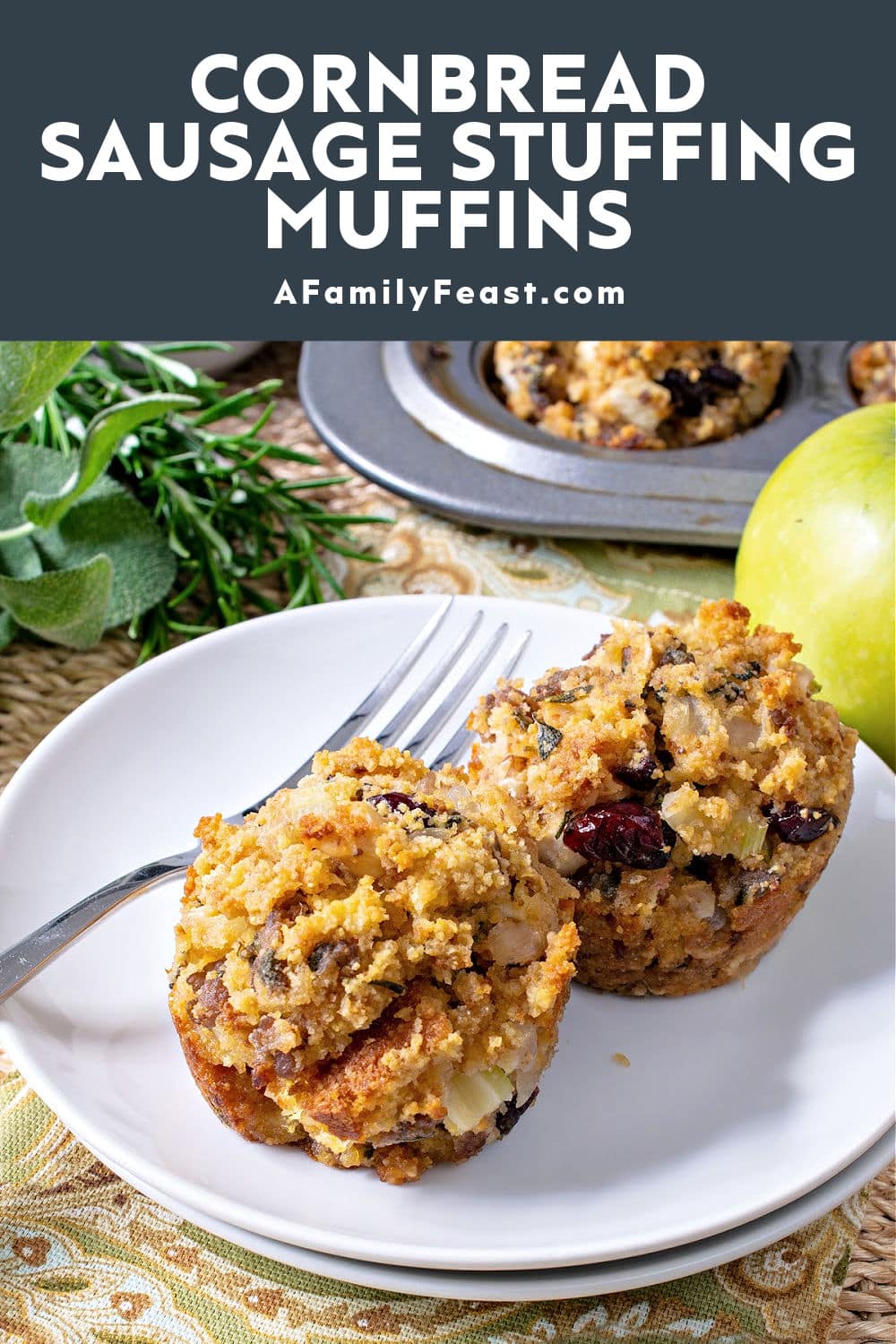 Cornbread Sausage Stuffing Muffins - A Family Feast
