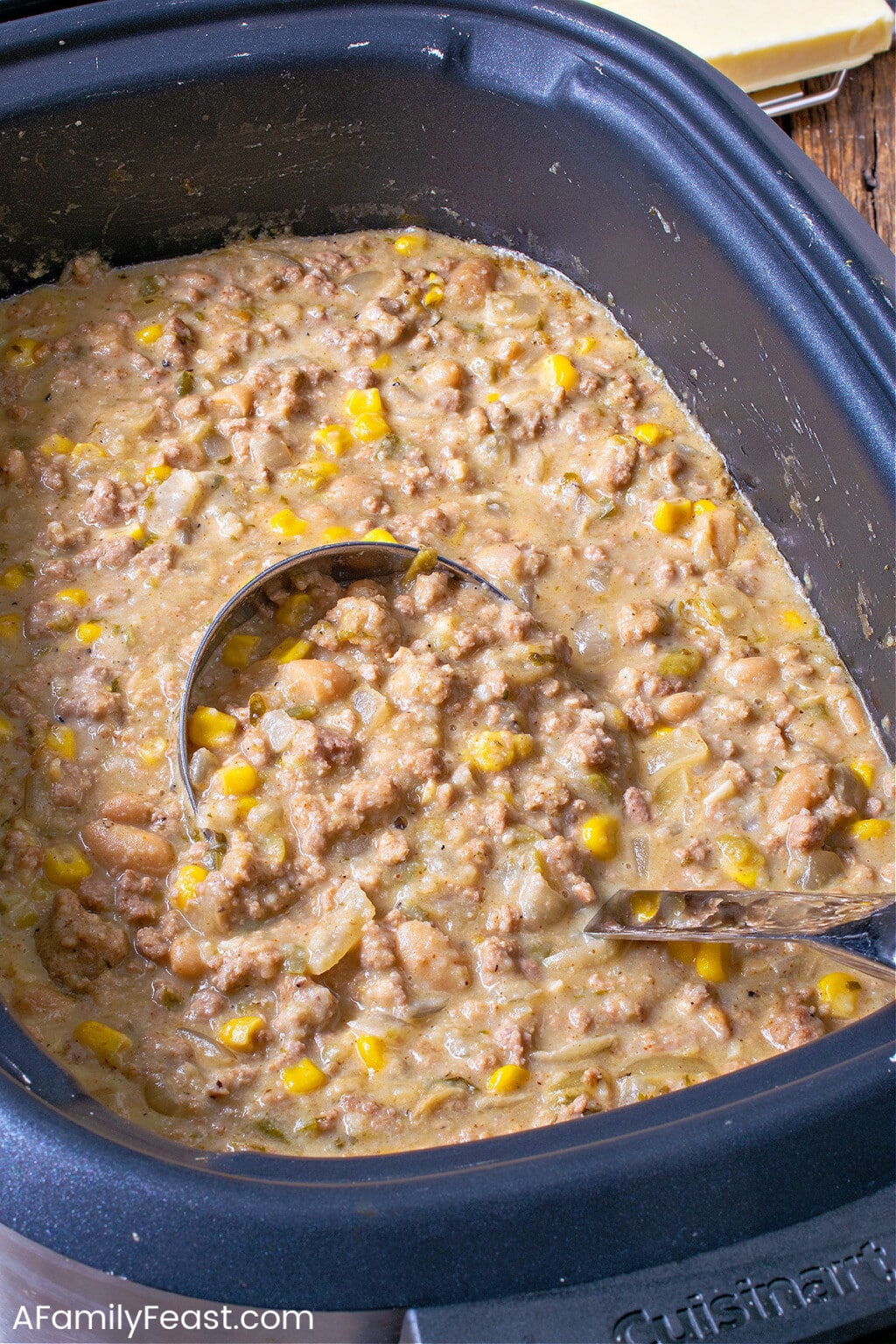 Slow Cooker White Chili with Ground Turkey A Family Feast®