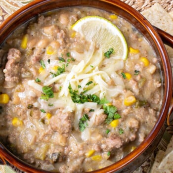 Slow Cooker White Chili with Ground Turkey - A Family Feast