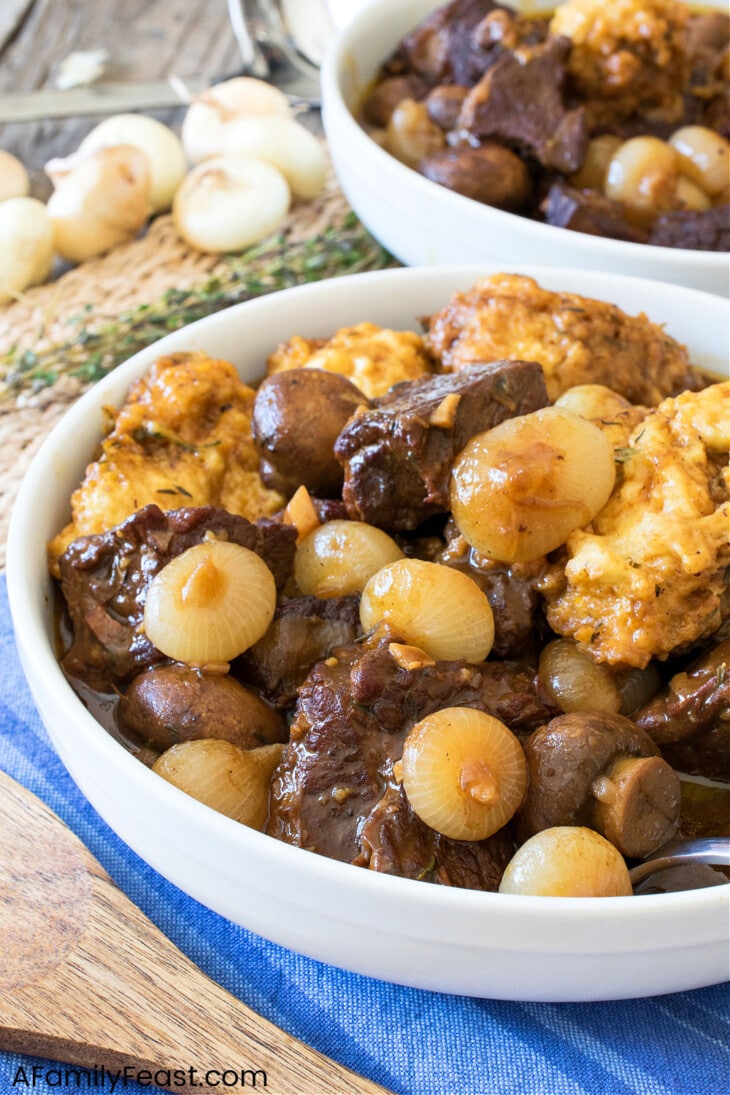 Seared Beef with Cipolline Onions and Horseradish Dumplings A Family