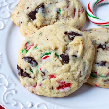 Peppermint Dark Chocolate Chunk Sugar Cookies - A Family Feast