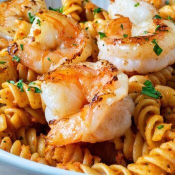 Pasta Romesco with Shrimp - A Family Feast