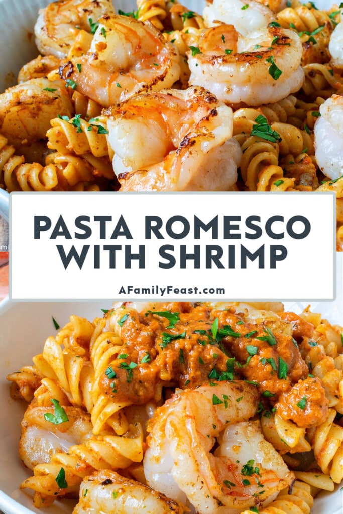Pasta Romesco with Shrimp - A Family Feast