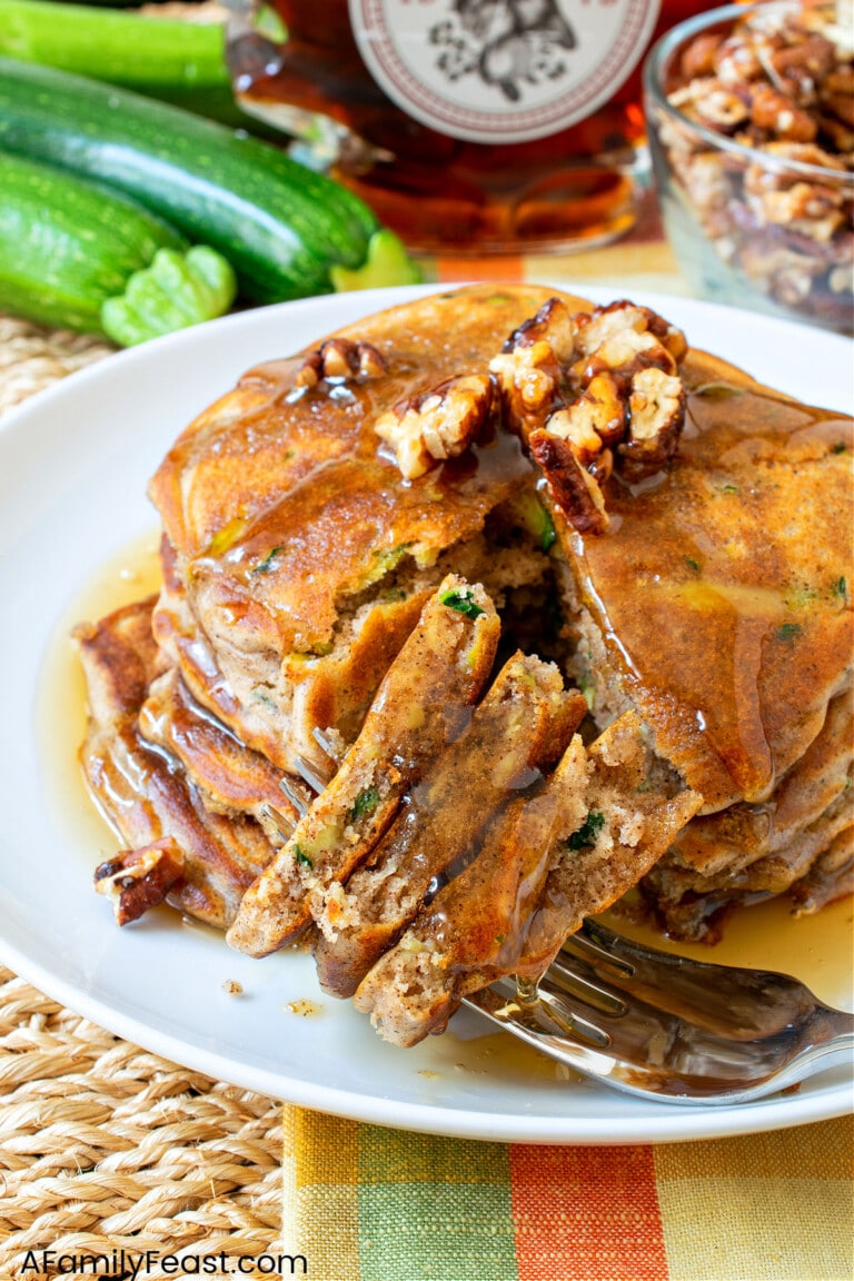 Zucchini Bread Pancakes - A Family Feast