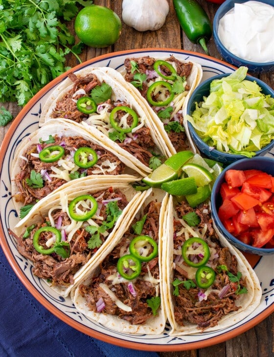 Slow Cooker Mexican Shredded Beef Tacos - A Family Feast