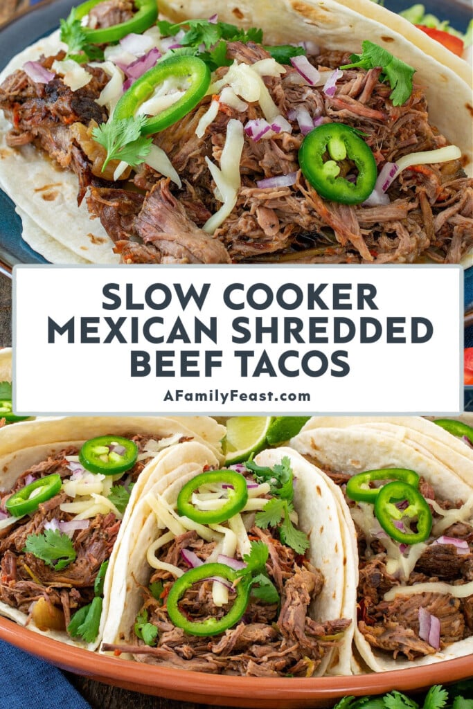 Slow Cooker Mexican Shredded Beef Tacos - A Family Feast
