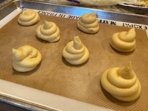 Choux Pastry Piping for Cream Puffs