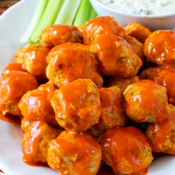 Buffalo Chicken Meatballs - A Family Feast